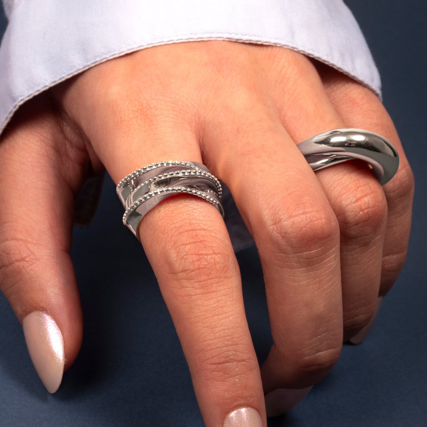 Bague Spirale Perlée