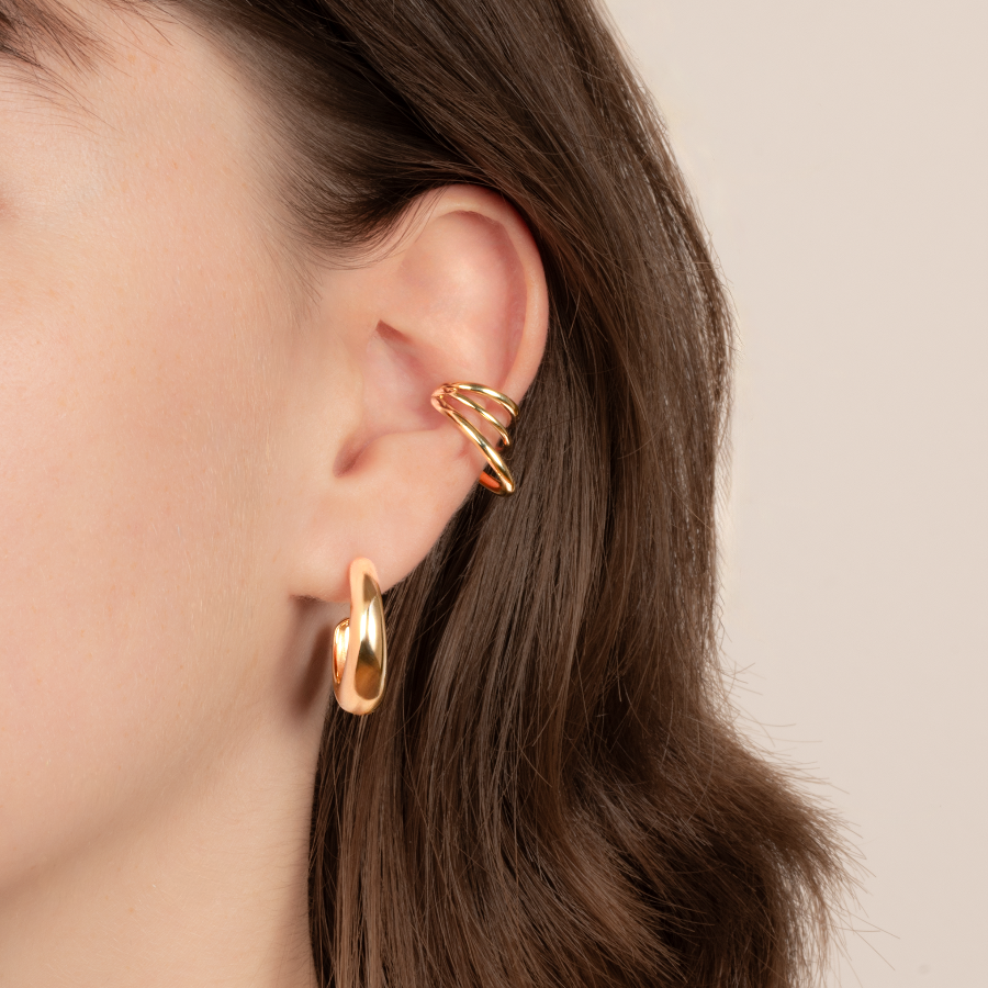 Earcuff et Créole en plaqué or Philia Bijoux