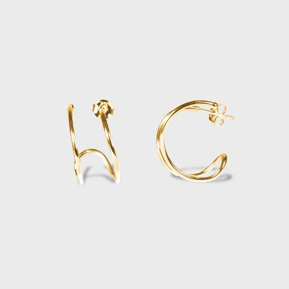 Boucles d'oreilles en plaqué or en forme de créole qui enveloppent l'oreille 