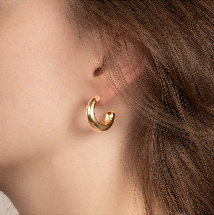 Créole bombée en plaqué or 